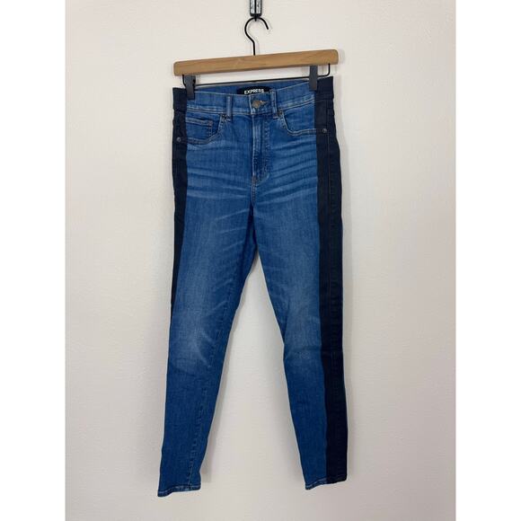Express High Rise Ankle Legging Jeans Size 4R Skinny Stretch Denim - Picture 1 of 7